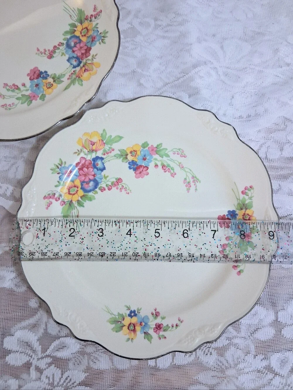 Vintage 1946 Homer Laughlin Virginia Rose Porcelain Dinner Plates Dishes